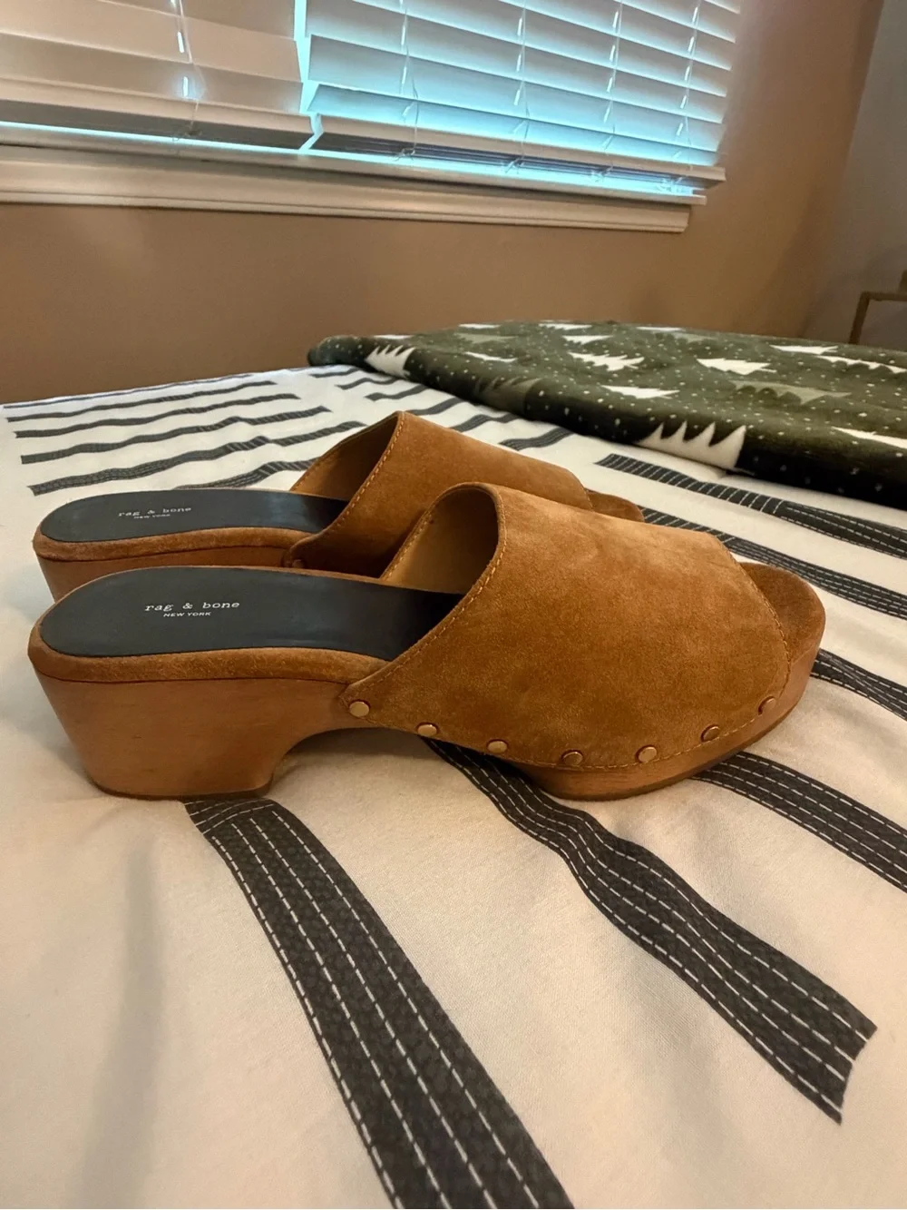 Rag & Bone Mara Suede Open Toe Platform Clogs / Sandals, size 9 - never worn - Picture 2 of 7
